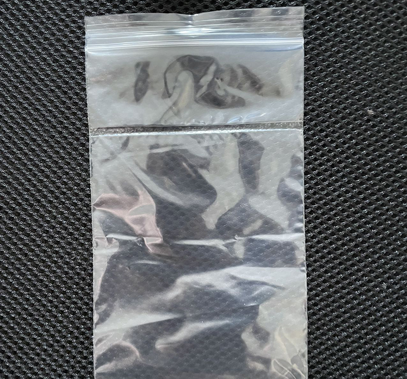 Self sealing bag sample